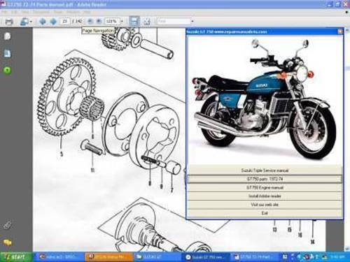 Product picture Gt750 suzuki motorcycle service  repair  manual  1972 - 1977