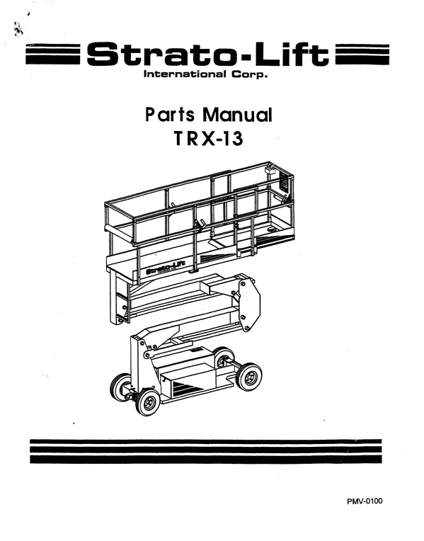 Product picture STRATO-LIFT TRX13 PARTS MANUAL